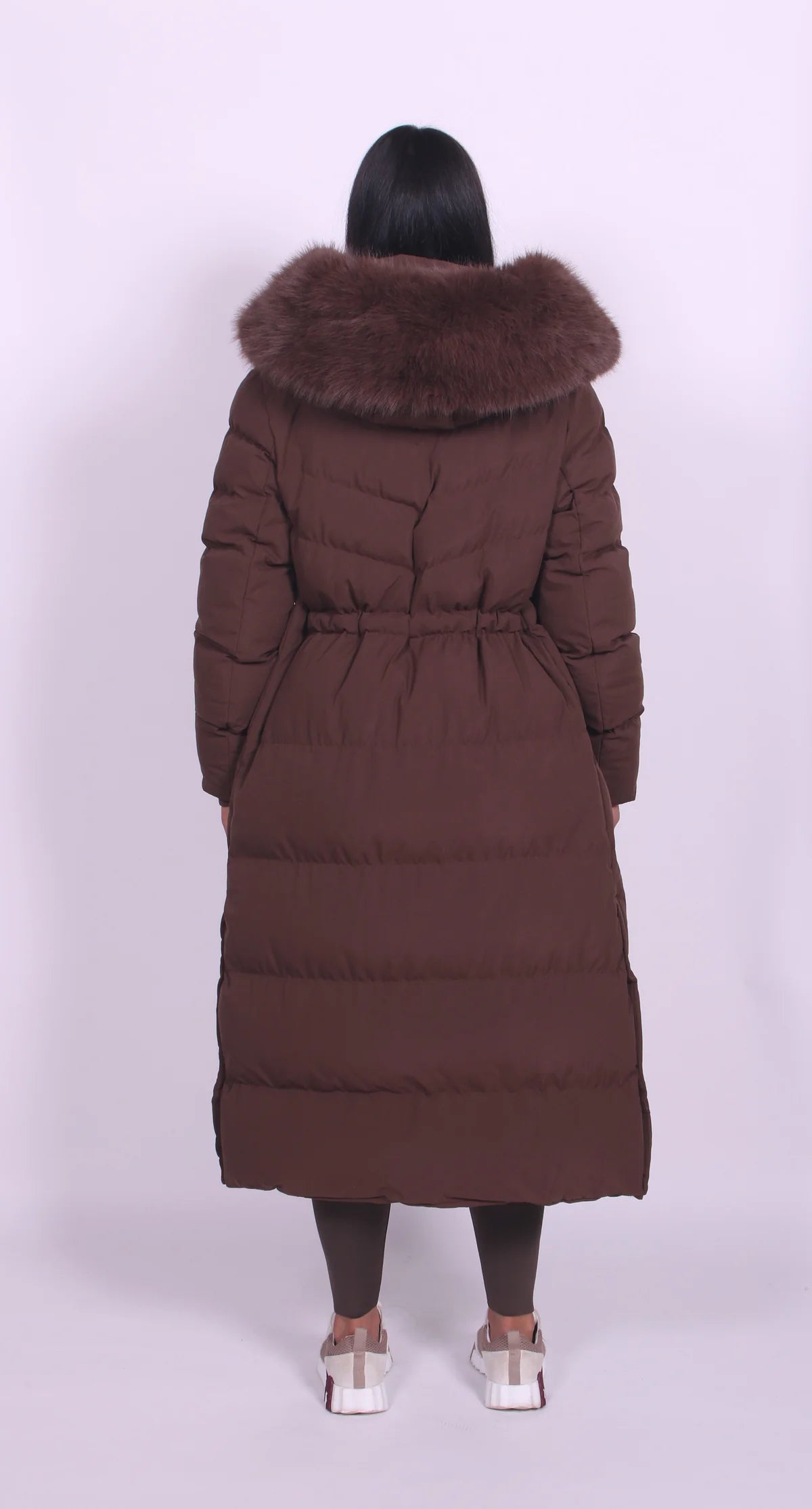 Fur Hooded Longline Coat