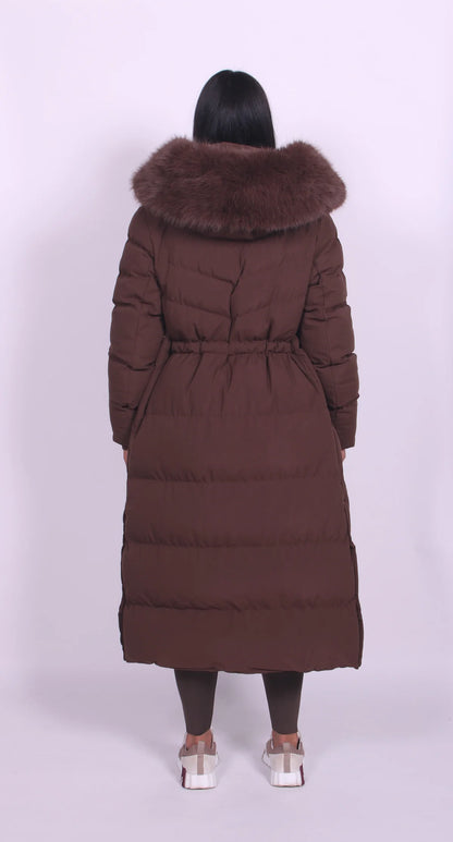 Fur Hooded Longline Coat